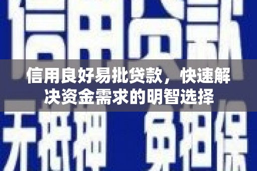 麟洛信用良好易批贷款，快速解决资金需求的明智选择