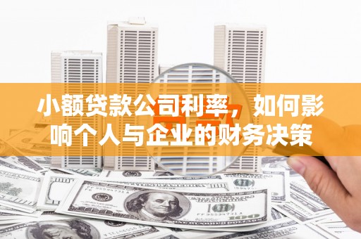 麟洛小额贷款公司利率，如何影响个人与企业的财务决策