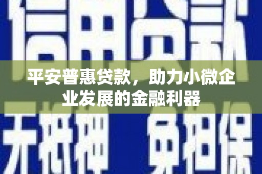 麟洛平安普惠贷款，助力小微企业发展的金融利器