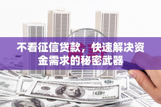 麟洛不看征信贷款，快速解决资金需求的秘密武器